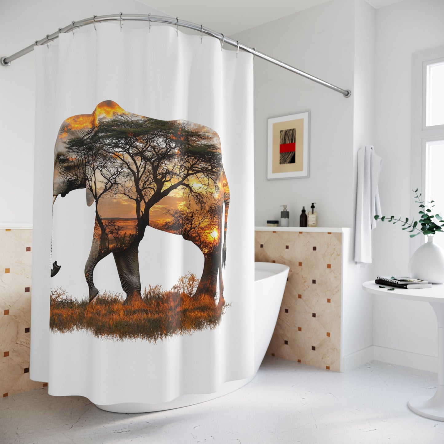 Majestic Elephant Shower Curtain | Nature-Inspired Bathroom Decor