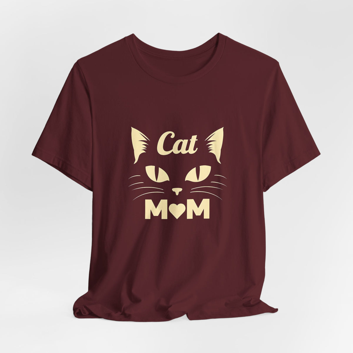 Cat Mom T-Shirt — Cute Cat Face Graphic Tee for Cat Lovers