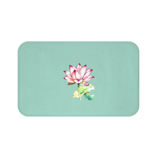 Lotus Flower Bath Mat, Spa Decor, Bathroom Accessory, Floral Bath Rug, Zen Home Gift, Relaxation Themed