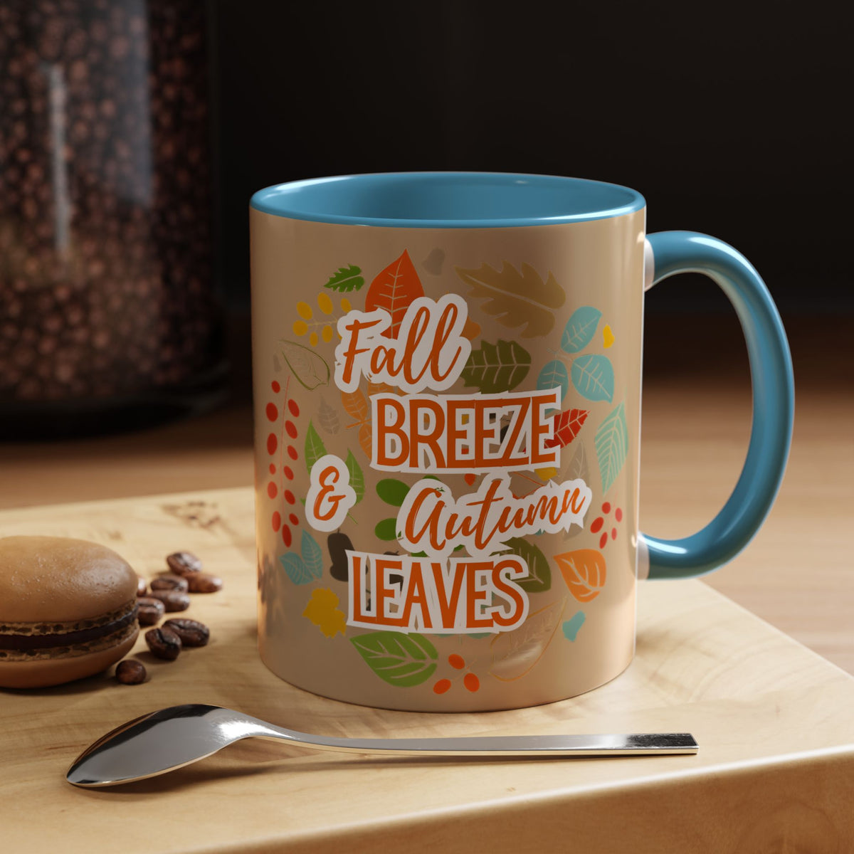 Fall Breeze & Leaves Coffee Mug, Autumn Mug, Seasonal Drinkware, Cozy Kitchen Decor, Perfect Gift for Fall Lovers