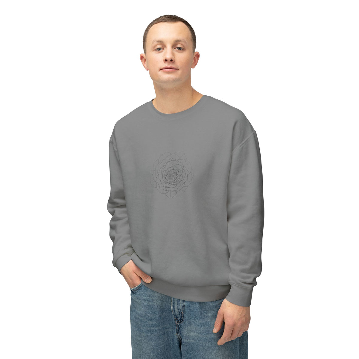 Minimalist Floral Crewneck Sweatshirt, Cozy Unisex Pullover, Casual Spring Apparel, Perfect Gift for Her, Everyday Comfort