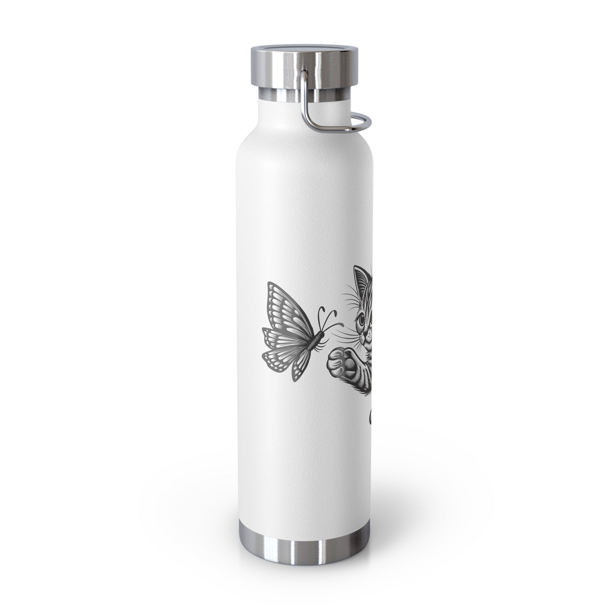 Cat and Butterfly Insulated Water Bottle - 22oz insulated bottle