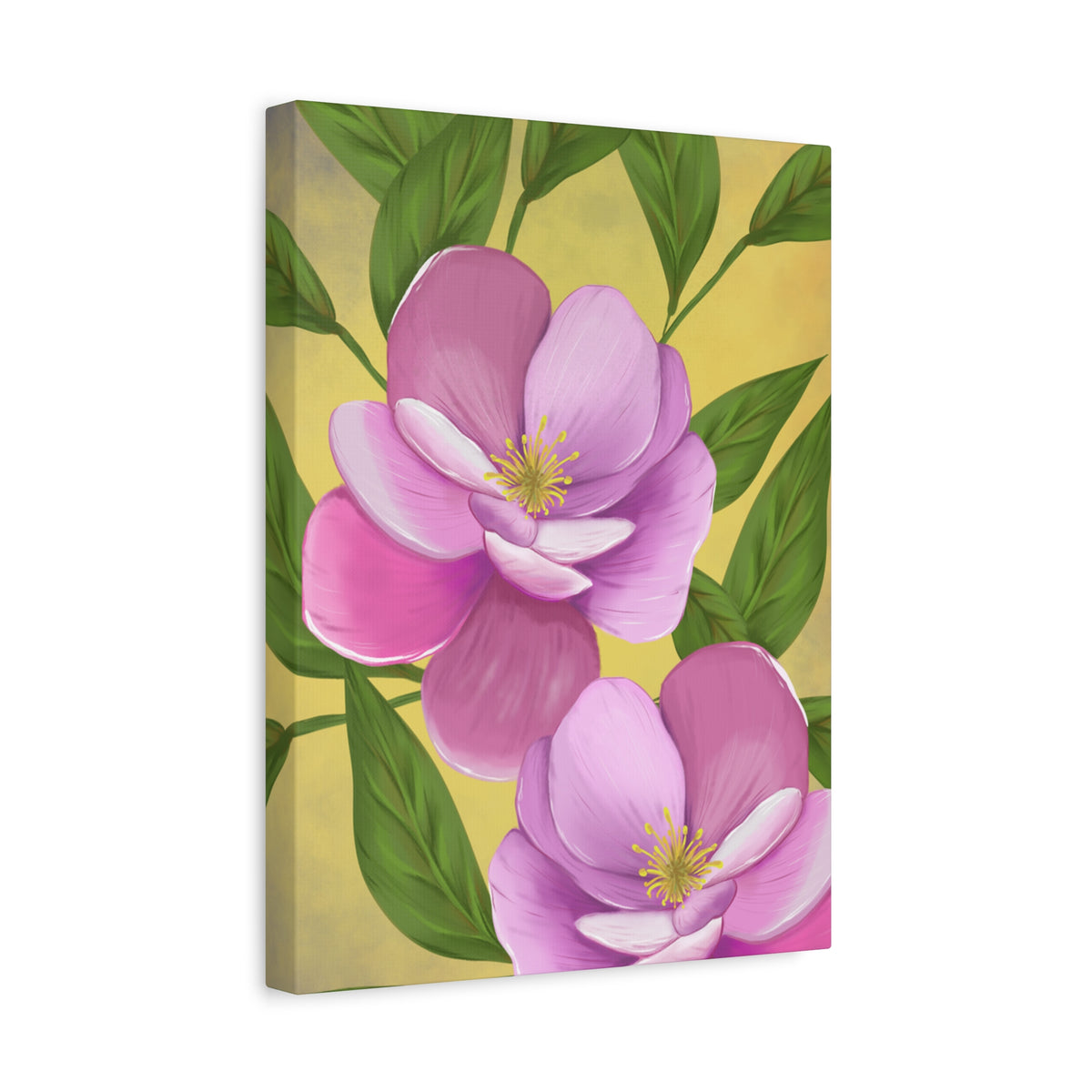 Matte Canvas, Stretched, 1.25" Tulips Pink and Purple Flowers