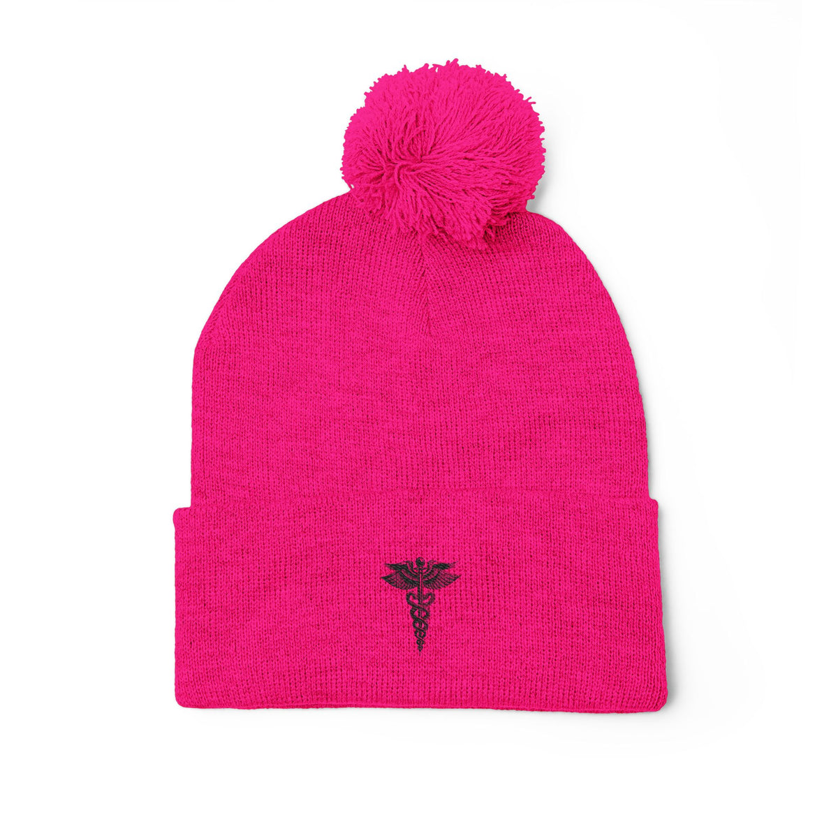 Cozy Pom-Pom Knit Cap, Winter Beanie, Embroidered Hat, Gift for Him/Her, Stylish Knitwear, Cold Weather Accessory