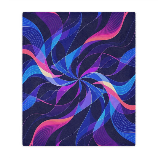 Minky Blanket — Abstract Neon Swirl Plush Throw