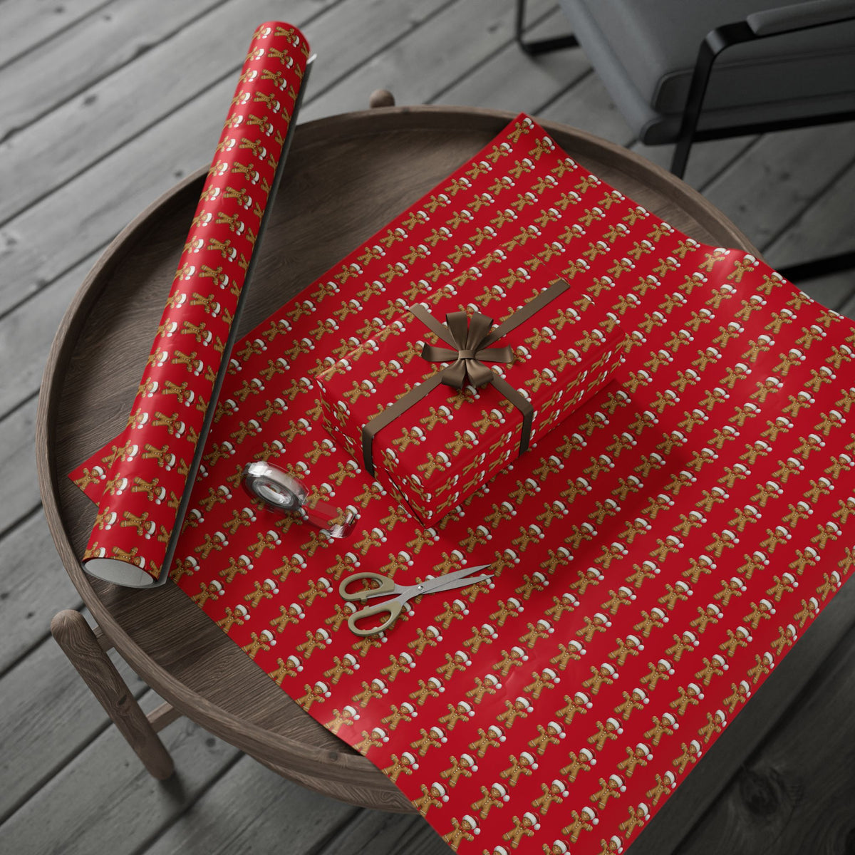 Festive Wrapping Paper for Gift-Giving, Christmas Wrap, Holiday Decorations, Gift Wrap for Birthdays, Gingerbread Theme