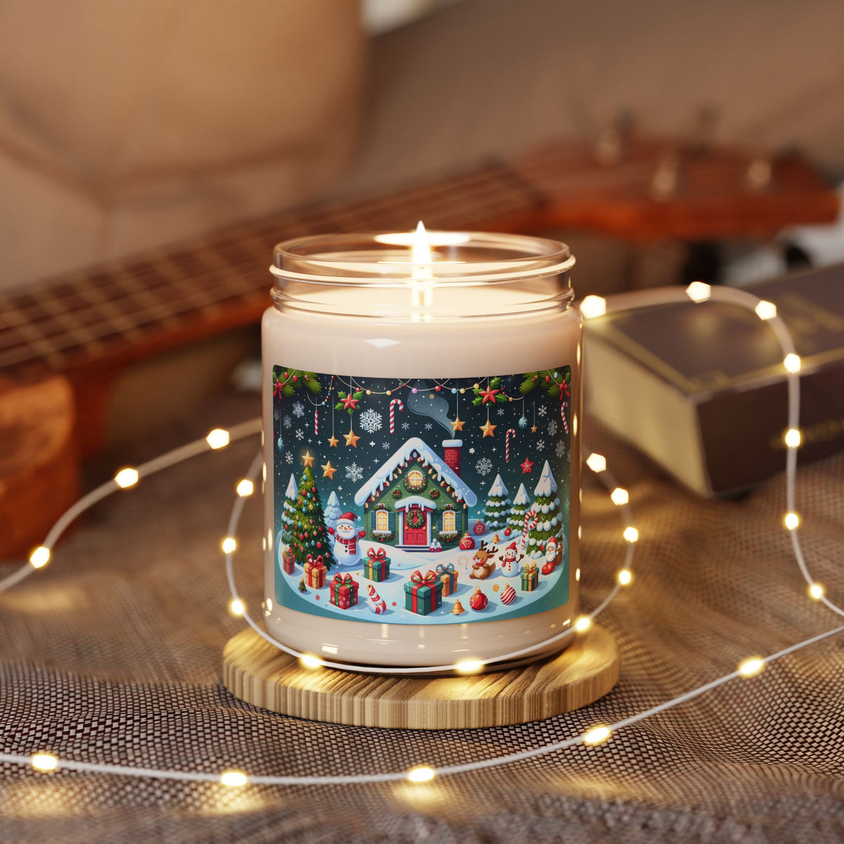 Christmas Cottage Scented Soy Candle — 9oz Holiday Winter Village Fragrance