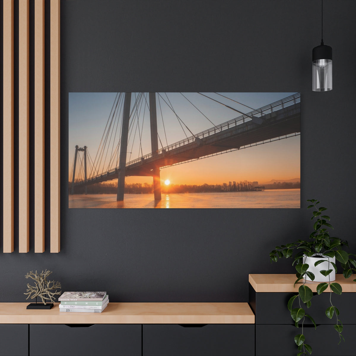 Sunrise Bridge Canvas Wall Art — Matte Stretched Canvas