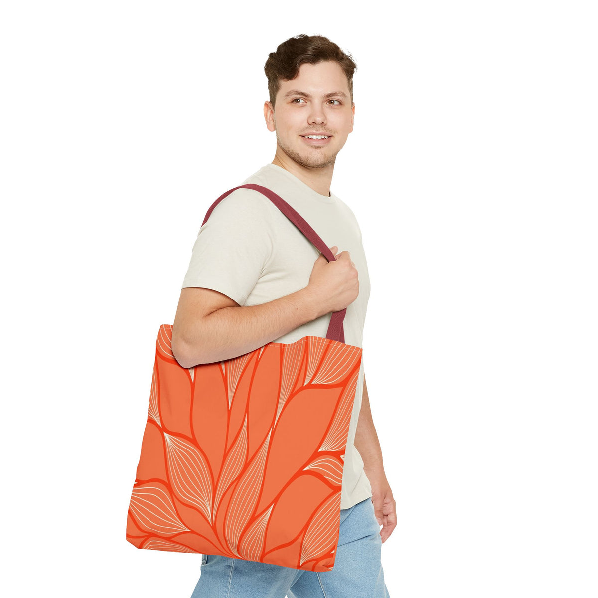 Vibrant Leafy Tote Bag, Stylish Grocery Bag, Eco-Friendly Shopping Tote, Floral Summer Tote, Gift for Plant Lovers