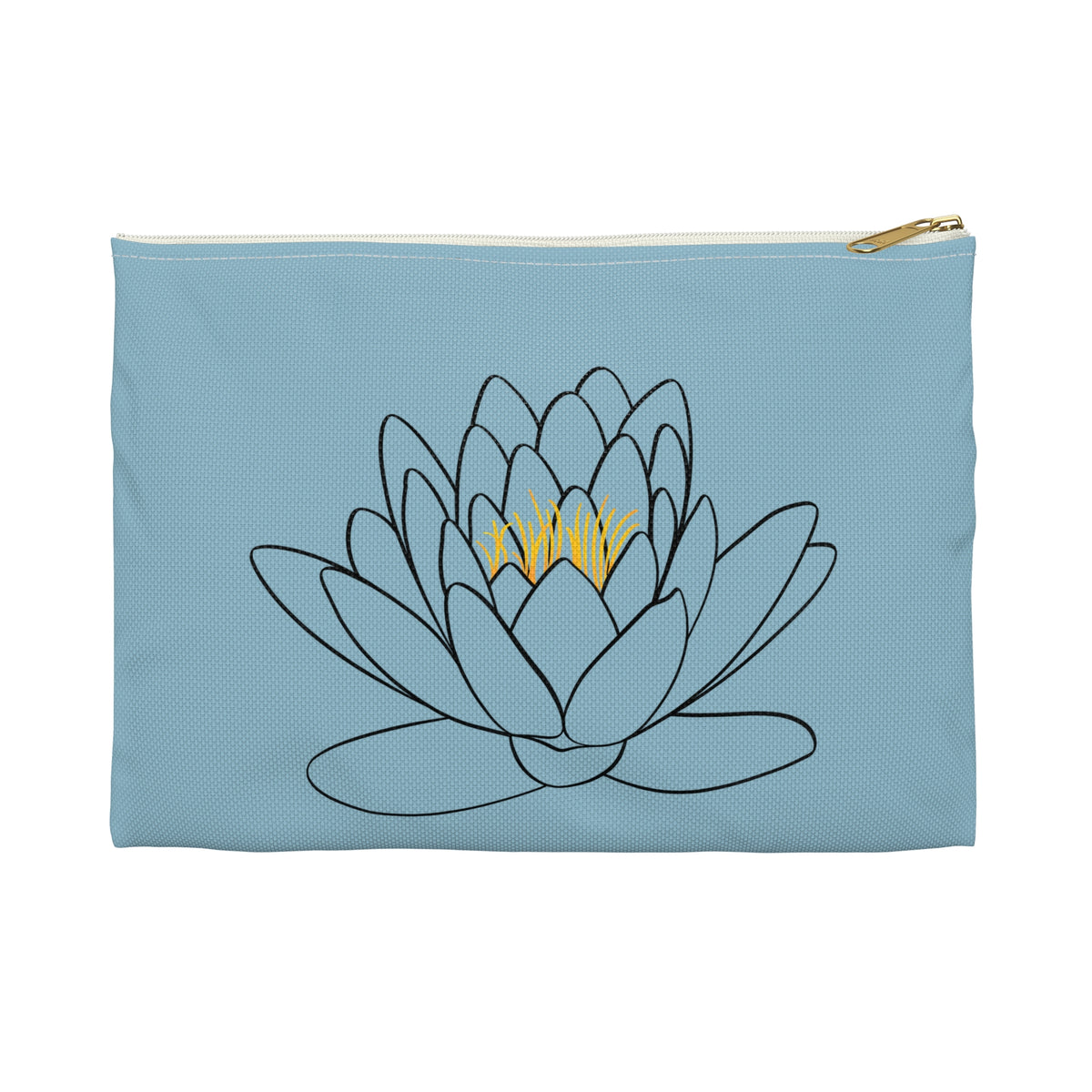 Lotus Pattern Accessory Pouch - Zen Gift for Her, Makeup Bag