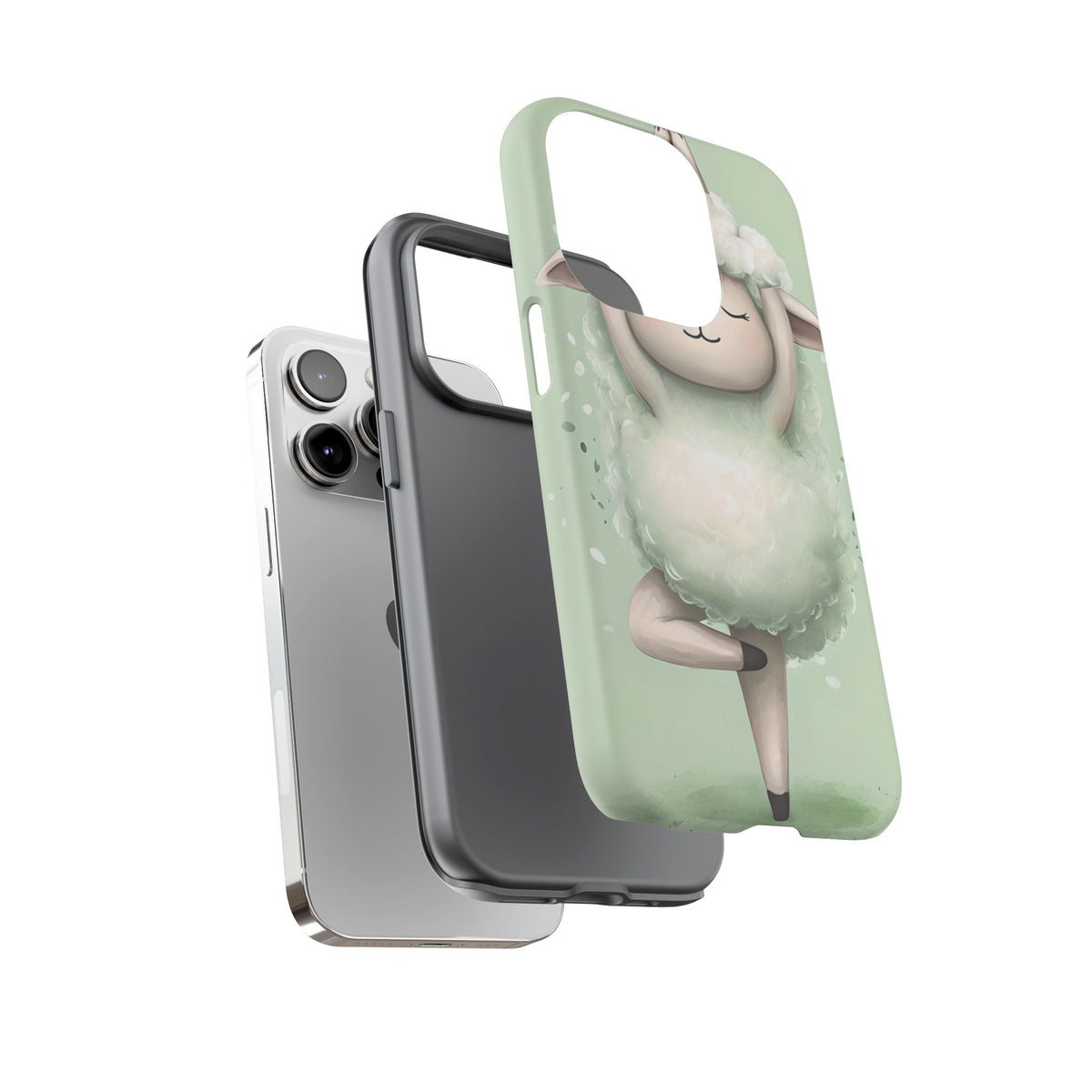 Cute Yoga Sheep Phone Case — Pastel Lamb Ballerina Protective Cover