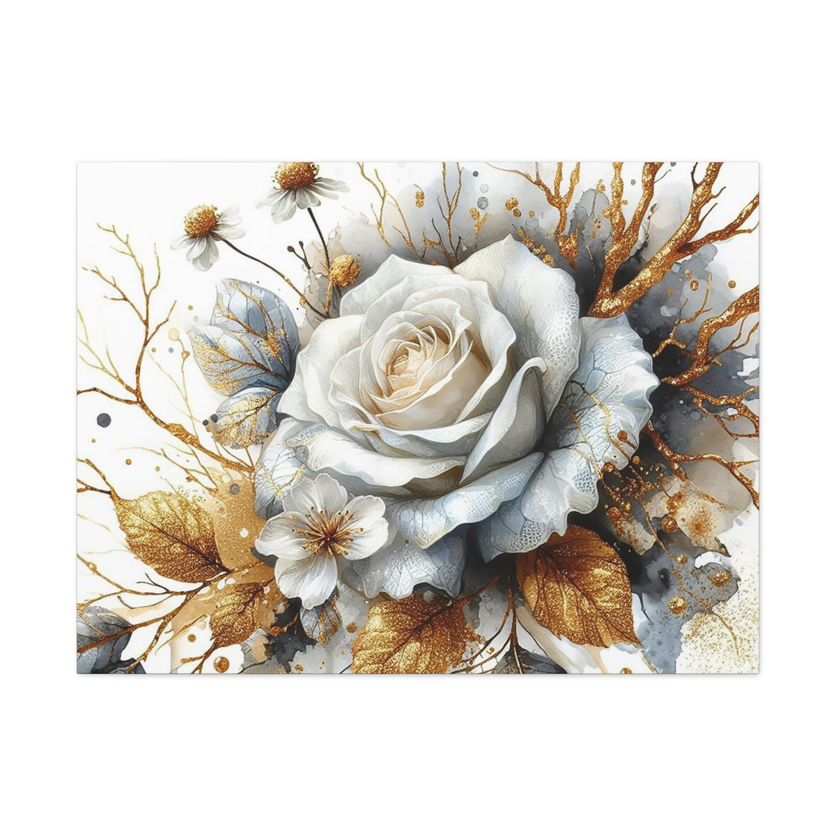 Matte Canvas, Stretched, 1.25" - Gold and Black