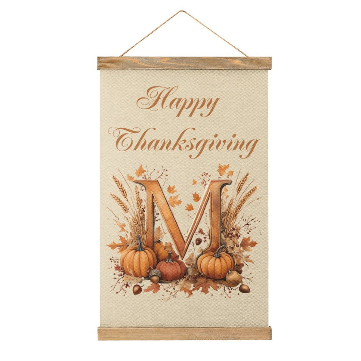 Framed Flax Painting Wall Decor - Letter M