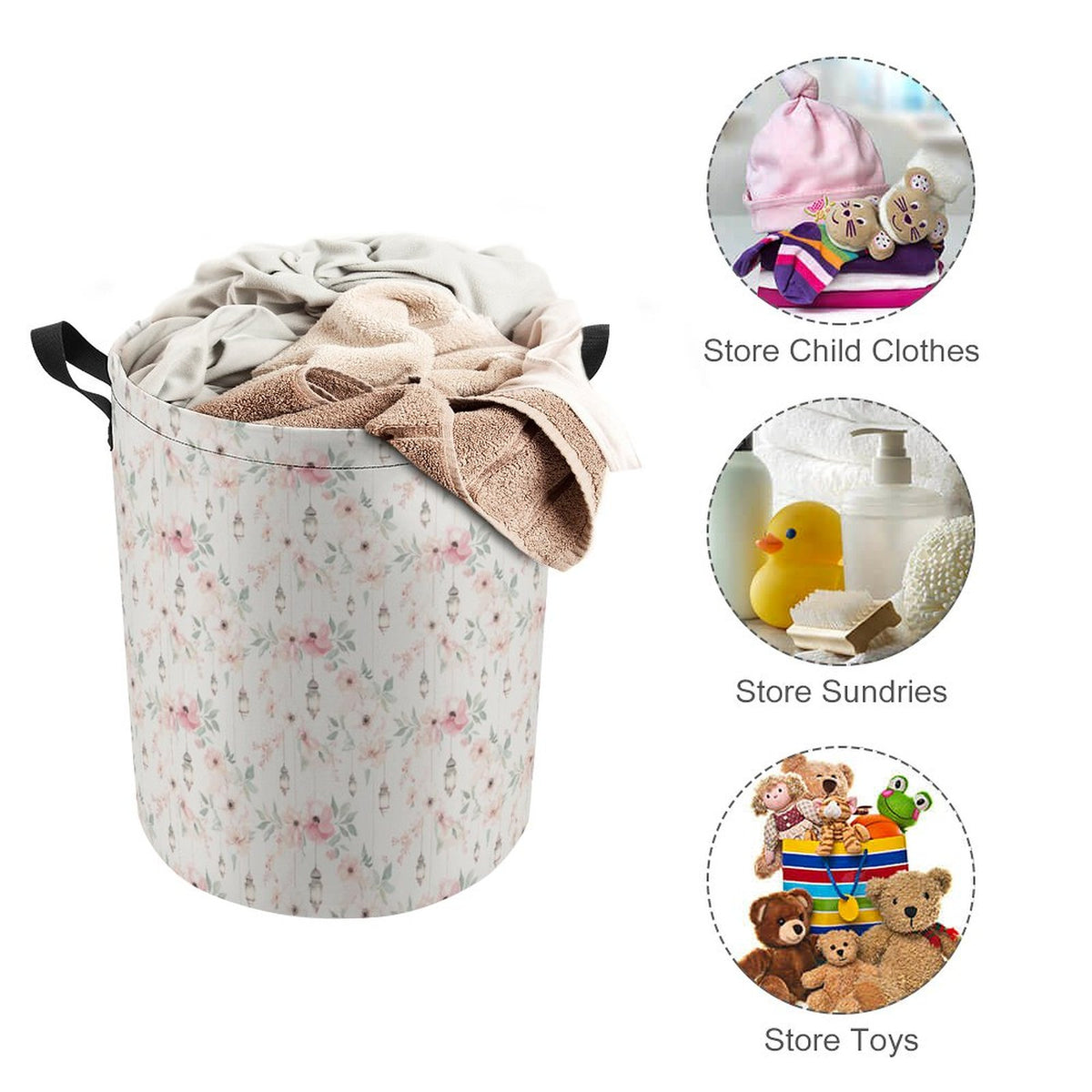 Drawstring collapsible Laundry Basket