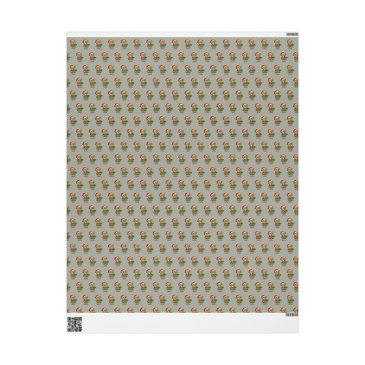 Gingerbread Elf Pattern Wrapping Paper Roll – Festive Holiday Gift Wrap