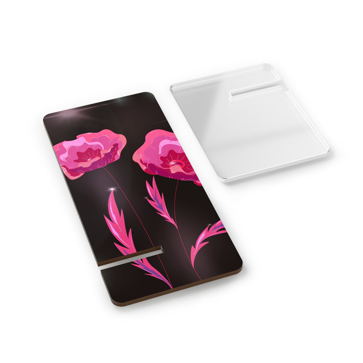 Floral Mobile Display Stand, Aesthetic Phone Holder, Desk Organizer, Gift for Tech Lovers, Home Office Decor