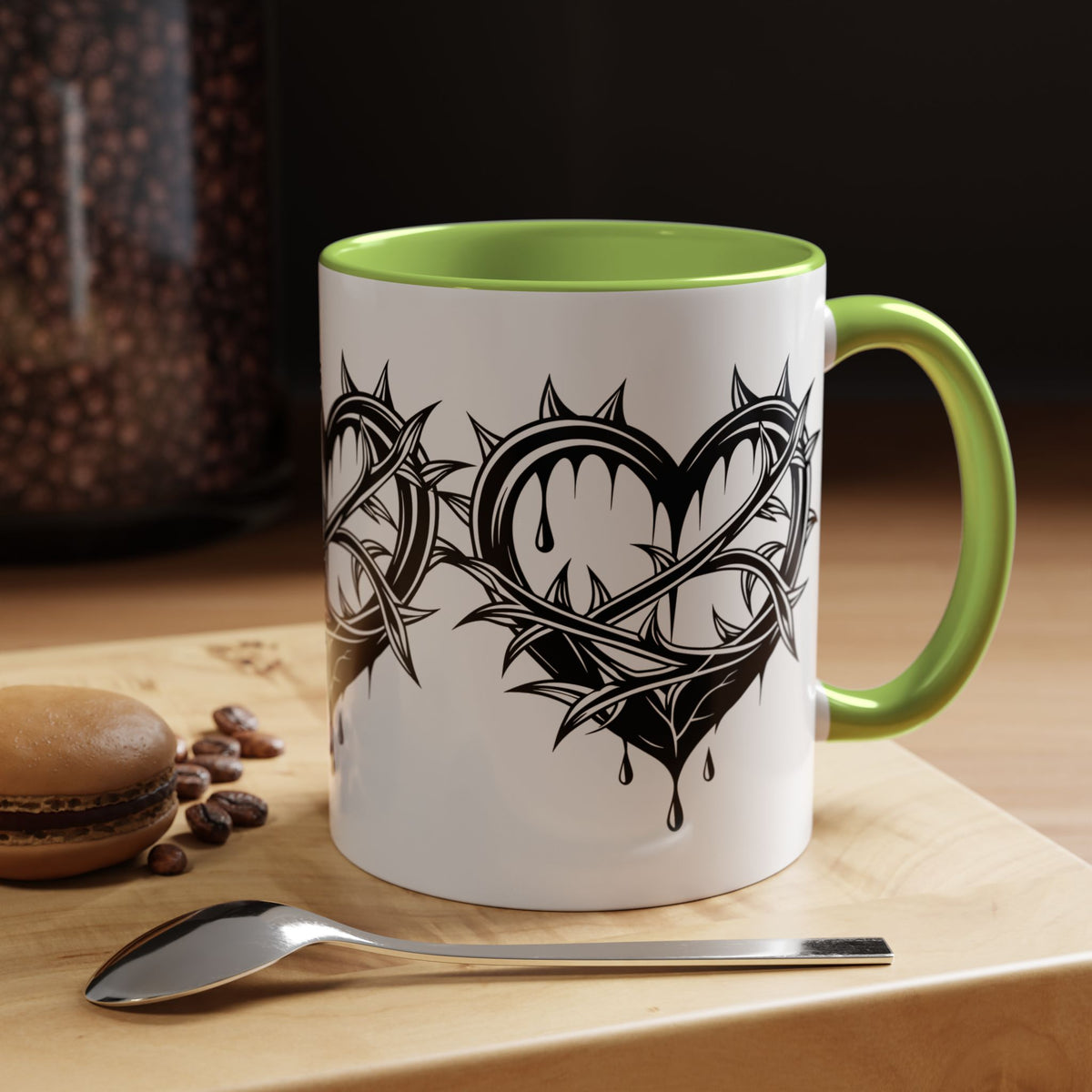 Gothic Heart Mug, Unique Art Coffee Cup for Gifting, Gothic Home Decor, Perfect for Friends, Gothic Style Drinkware