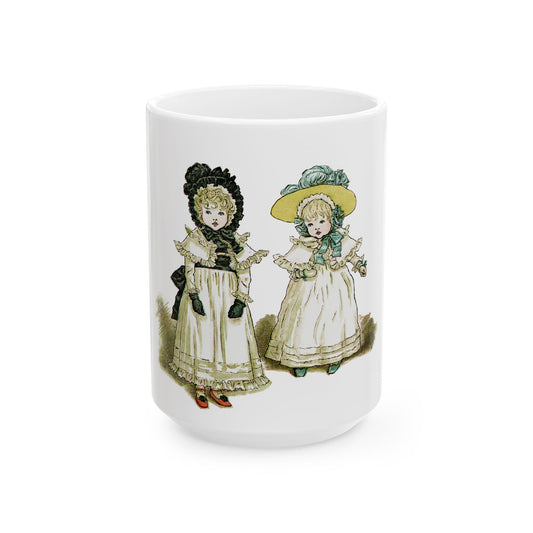Vintage Doll Illustration Ceramic Mug | Retro Tea Coffee Cup, Gift for Collectors, Home Decor, Birthday, Vintage Lovers
