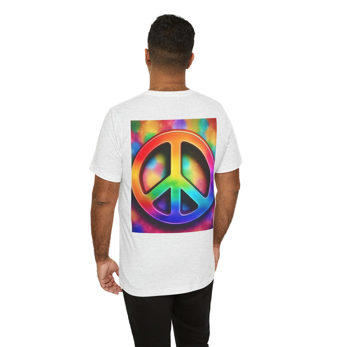 Peace Sign Tie-Dye Tee — Rainbow Hippie Peace Symbol T-Shirt
