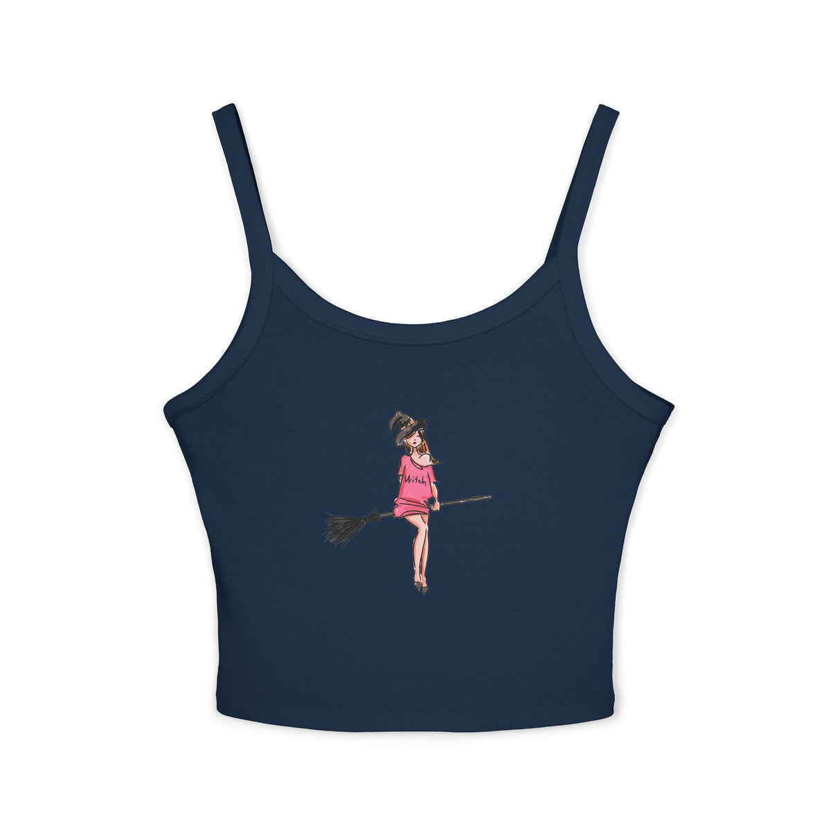 Witchy Spaghetti Strap Tank Top - Fun Summer Wear, Casual Party Top, Perfect for Halloween, Gifts for Friends, Everyday Fashion