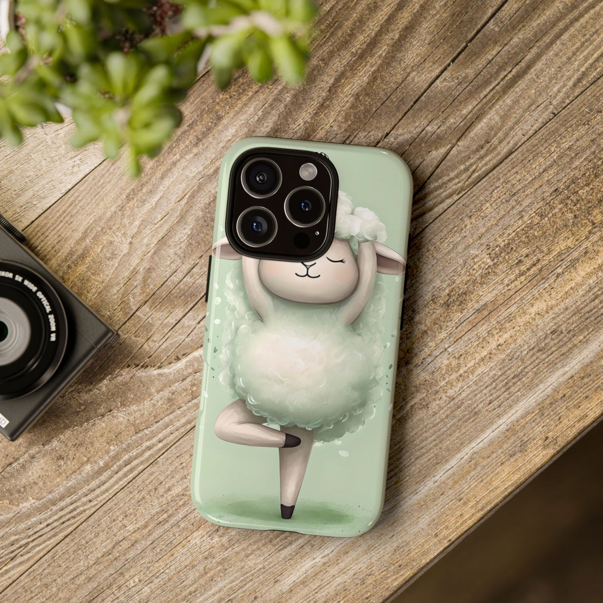 Cute Yoga Sheep Phone Case — Pastel Lamb Ballerina Protective Cover