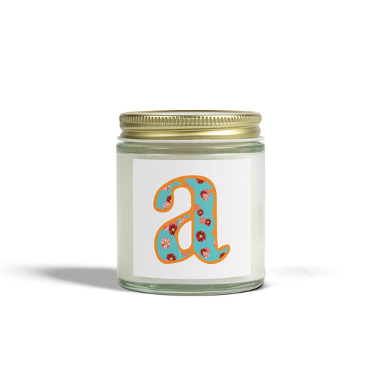 Personalized Floral Scented Candle, Hand-Poured Coconut Apricot Wax, Home Fragrance, Gift for Her, Relaxation, Meditation, Housewarming