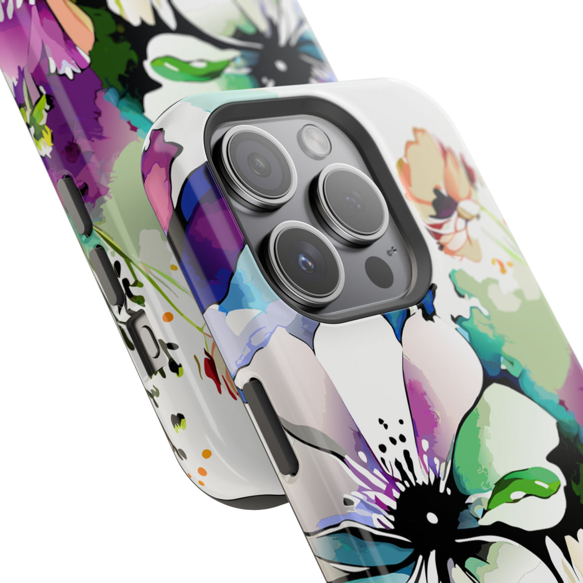 Floral Watercolor Magnetic Phone Case — Impact‑Resistant Protective Cover
