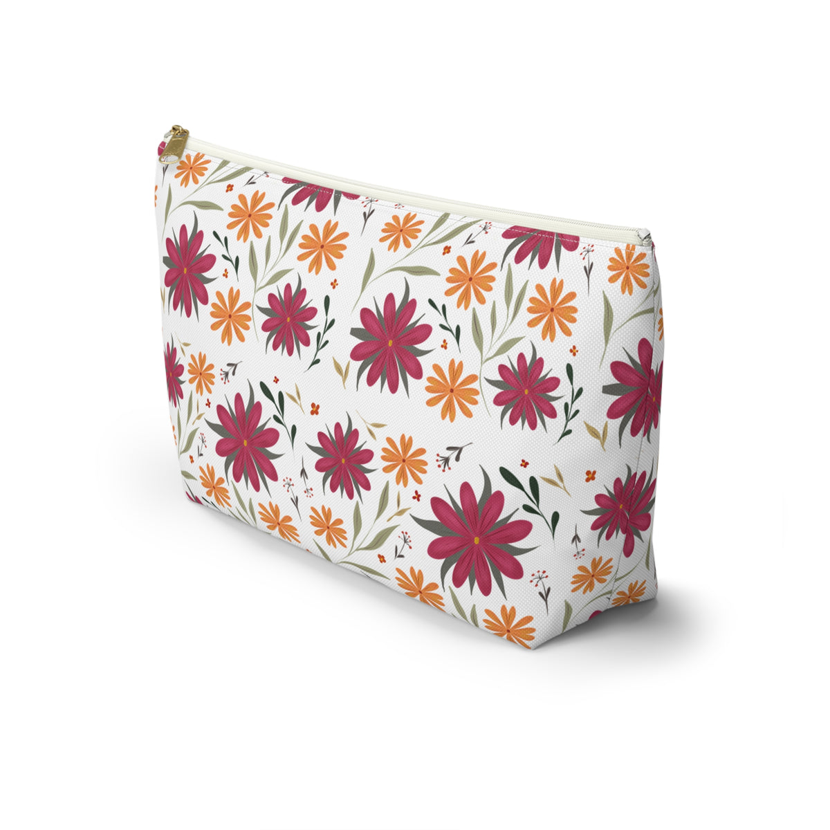 Floral Accessory Pouch - Ideal Travel Makeup Bag, Toiletry Organizer, Gift for Her, Eco-Friendly, Everyday Essentials