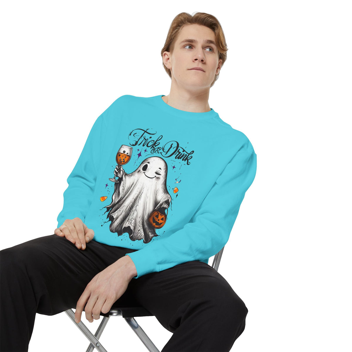 Spooky Ghost Sweatshirt | Trick or Treat Apparel, Halloween Gift, Cozy Unisex Top, Fall Fashion, Casual Wear