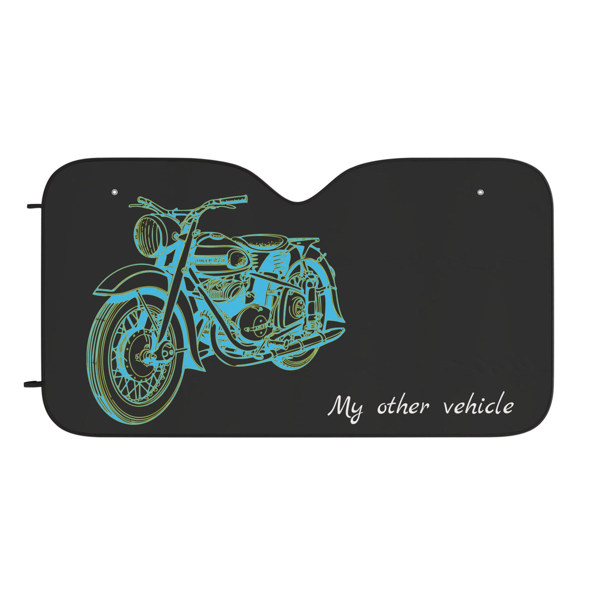 Motorcycle Design Car Sunshade — "My Other Vehicle" Windshield Sun Shade