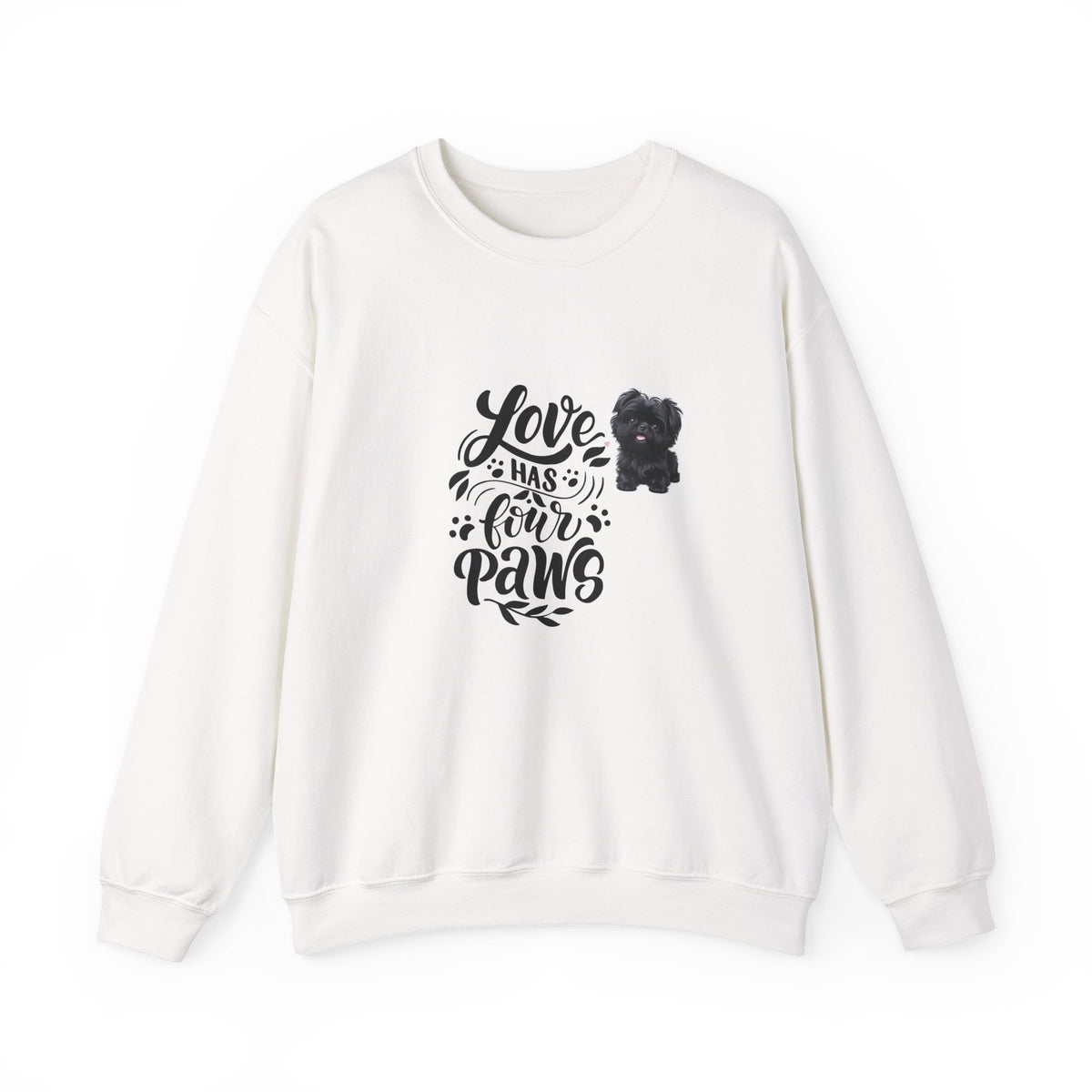 Crewneck Sweatshirt - "Love Has Four Paws" Dog Lover Graphic