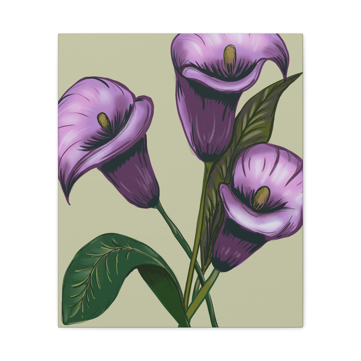Copy of Matte Canvas, Stretched, 1.25" Purple Flowers