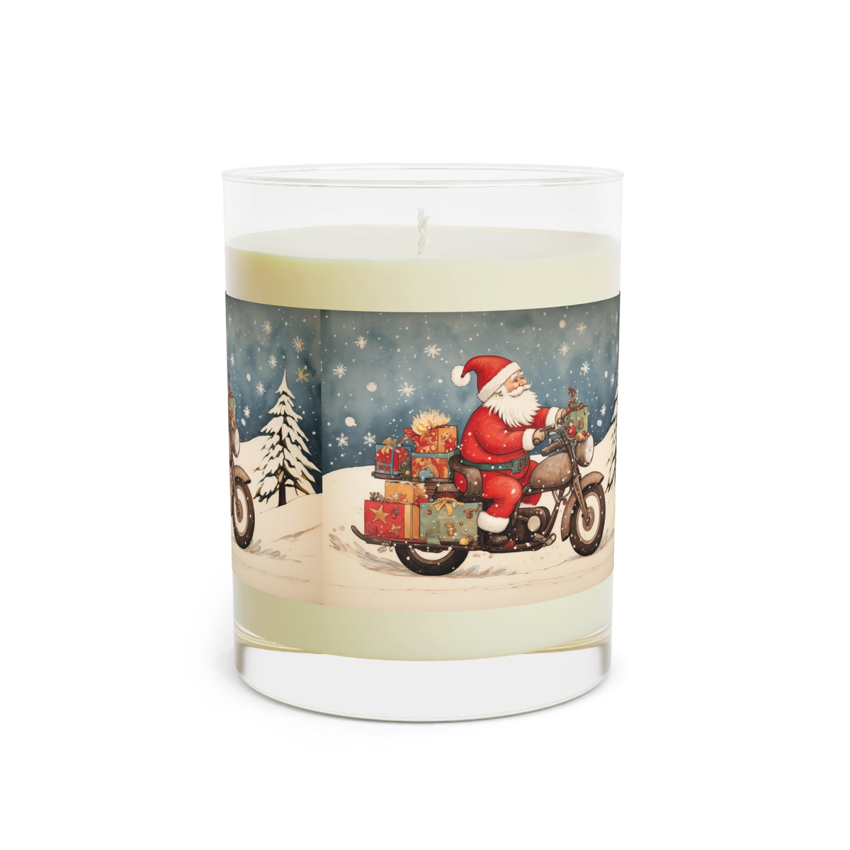 Christmas Santa Motorcycle Candle, Holiday Decor, Scented Candle Gift, Festive Home Fragrance, Winter Aesthetic