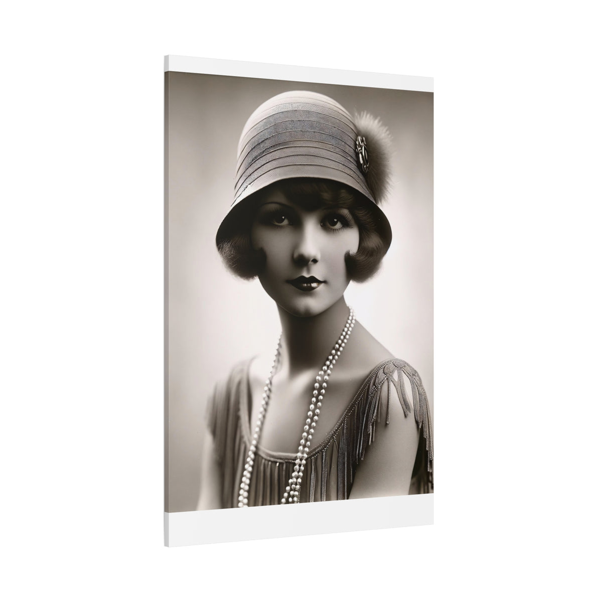 Vintage 1920s Flapper Portrait Canvas