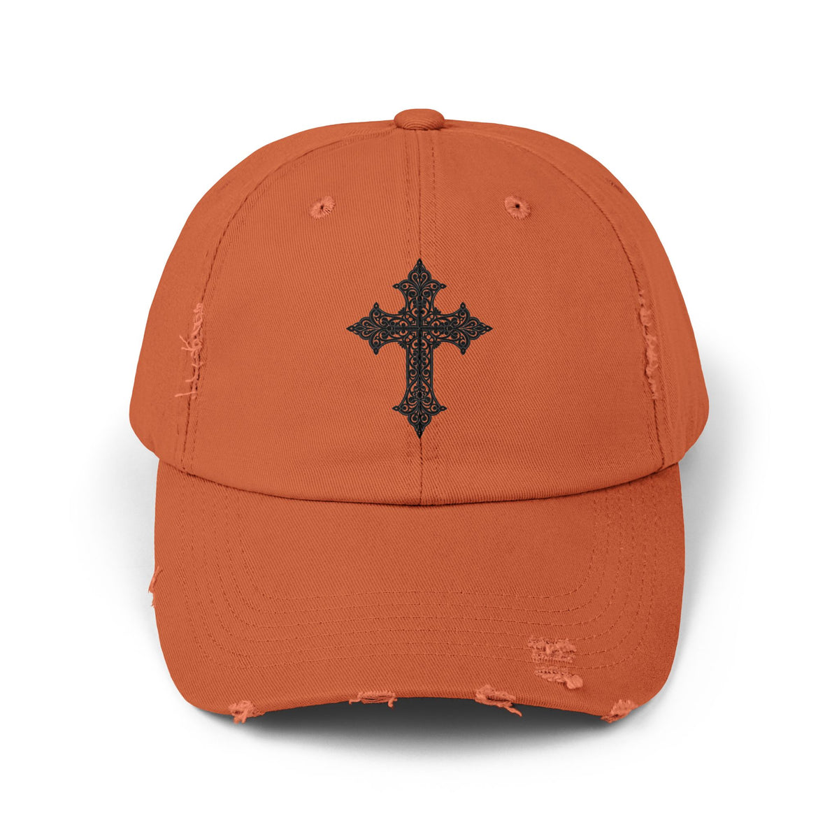 Cool Distressed Cap for Trendy Looks, Vintage Hat, Adjustable Cap, Cross Design, Casual Accessories