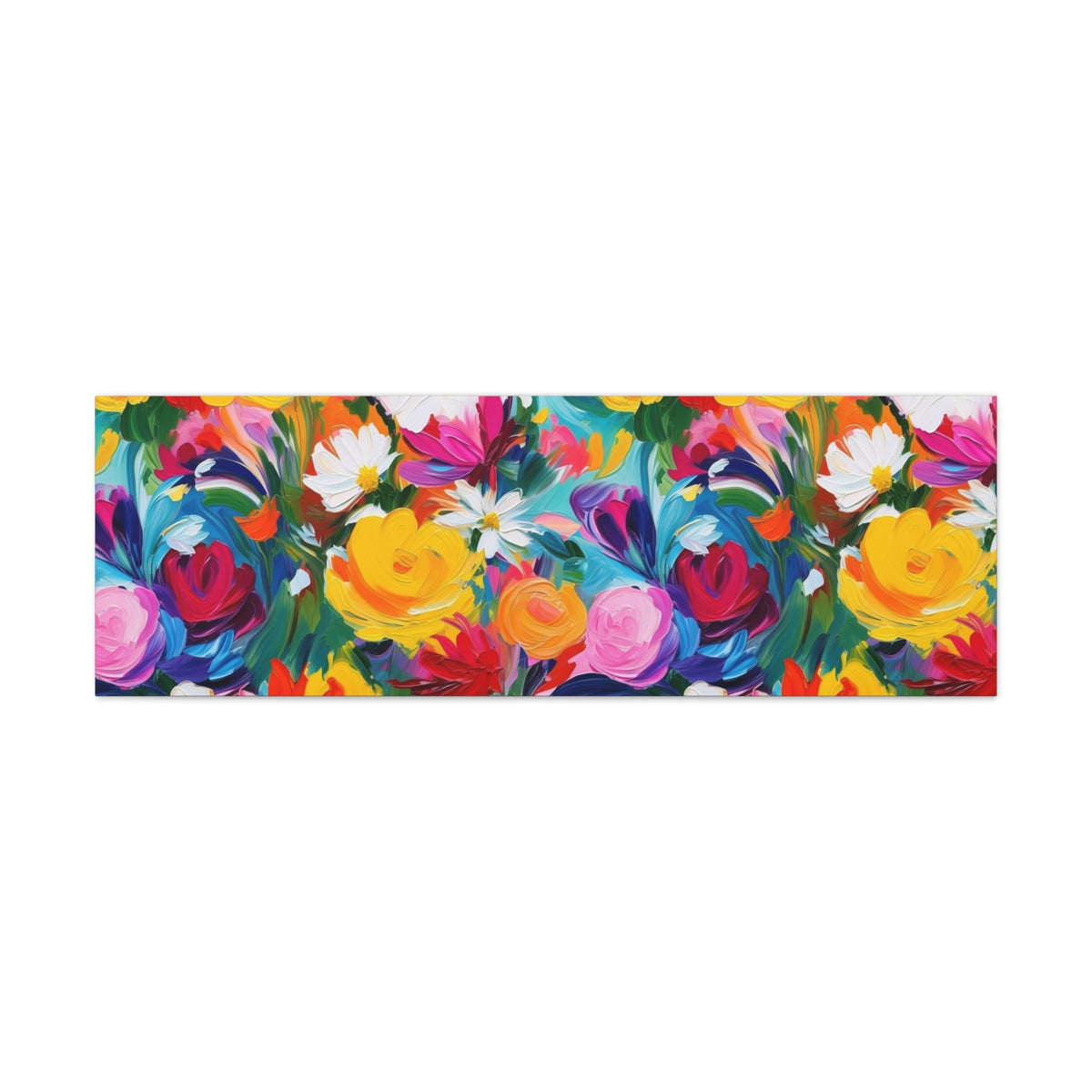 Vibrant Floral Matte Canvas Wall Art — Colorful Garden Print, Stretched 1.25"