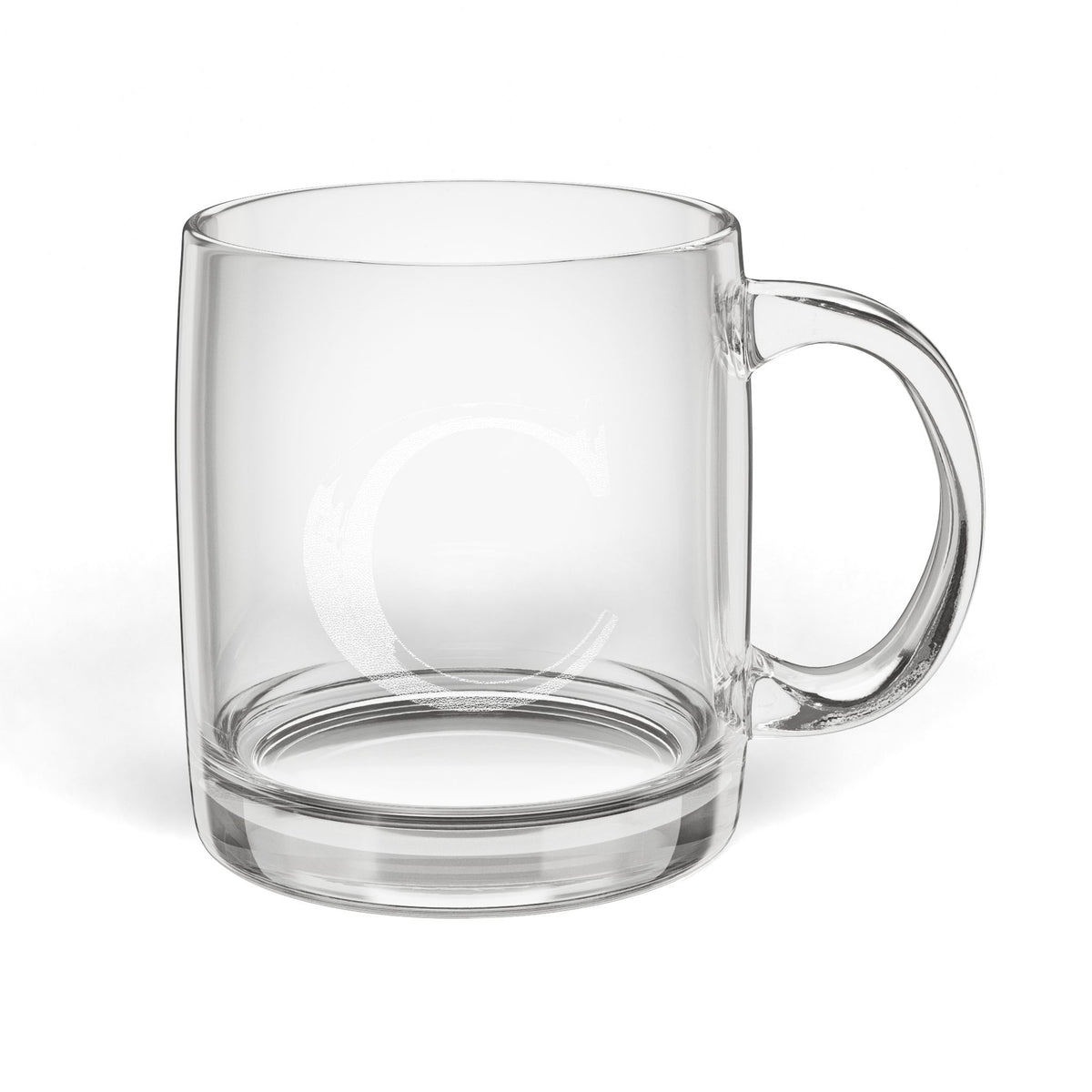 Personalized Engraved Glass Coffee Mug |Letter C