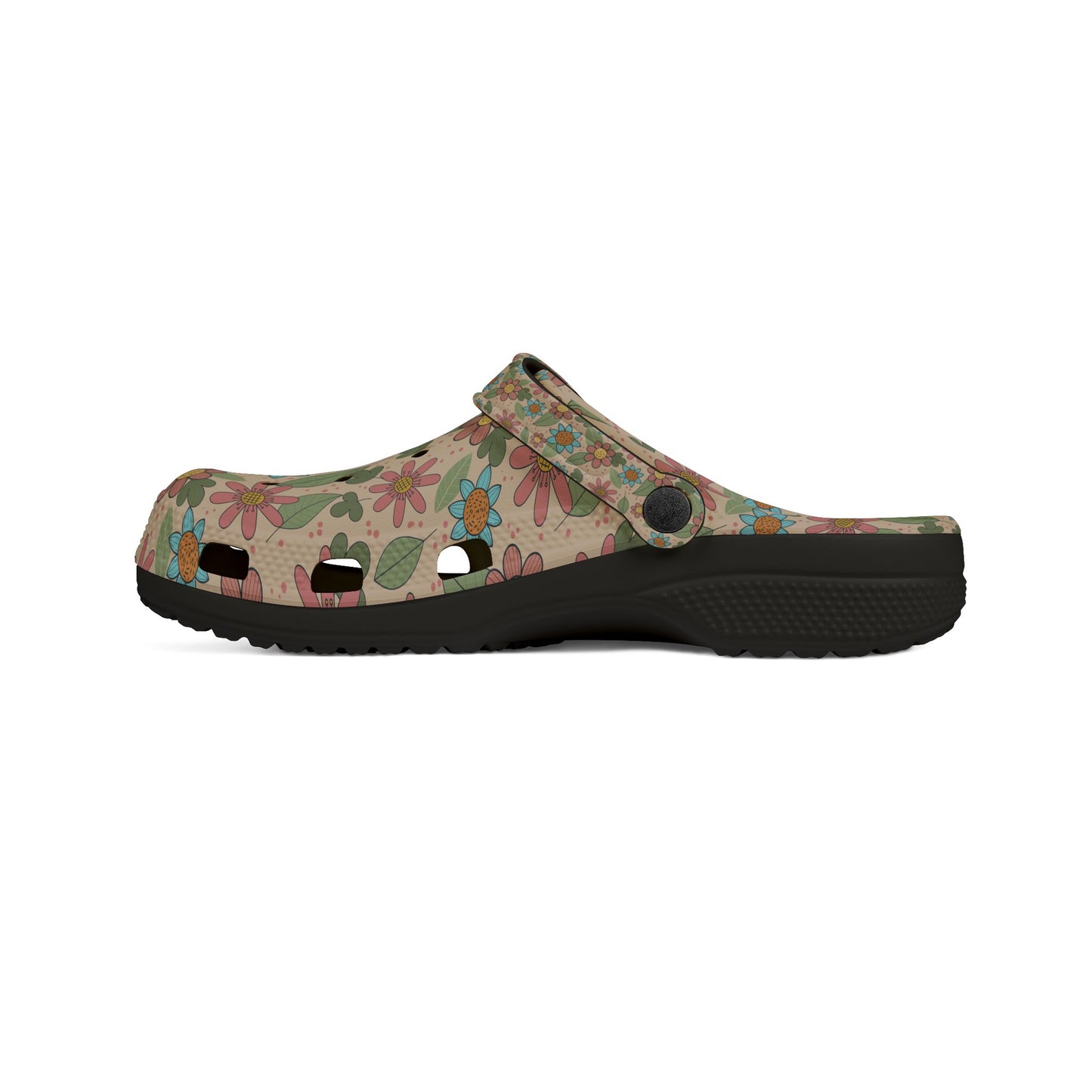 Floral Garden EVA Clogs — Retro Flower Print Foam Slip‑Ons