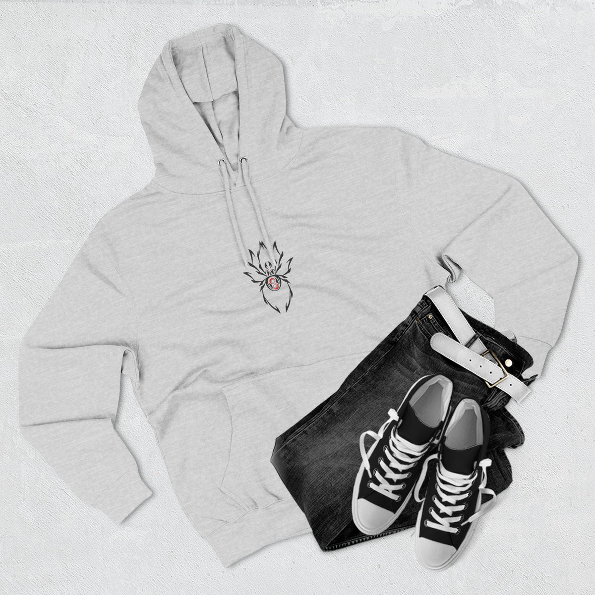 Cozy Spider Fleece Hoodie - Spooky Fashion, Unisex Casual Wear, Halloween Gift, Fall Fashion, Comfortable Layering