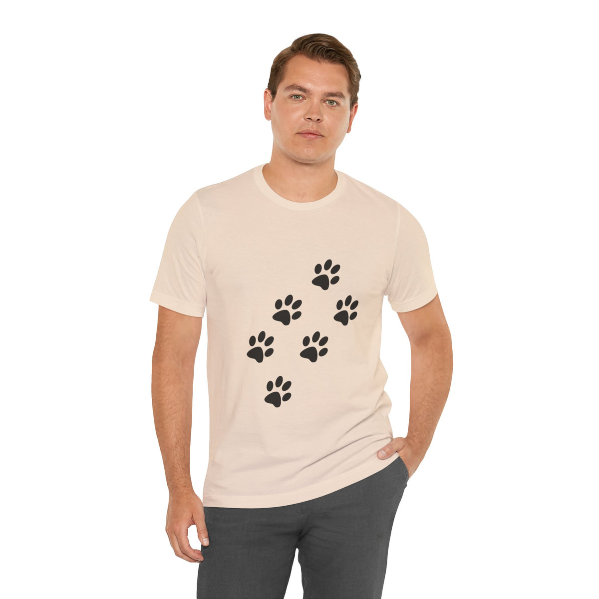 Paw Print Short Sleeve Tee | Unisex Animal Lover Shirt, Pet Owner Gift, Casual Wear, Gifts for Dog Lovers, Comfortable T-Shirt
