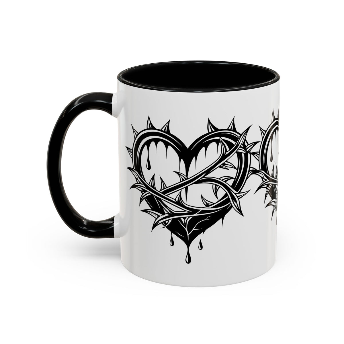 Gothic Heart Mug, Unique Art Coffee Cup for Gifting, Gothic Home Decor, Perfect for Friends, Gothic Style Drinkware
