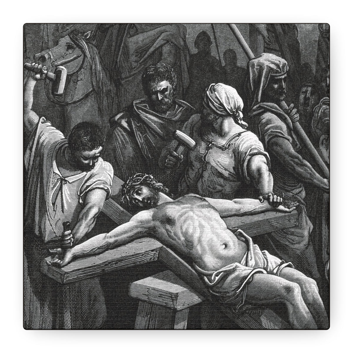 Crucifixion Art Matte Canvas Print – Stretched Religious Wall Decor