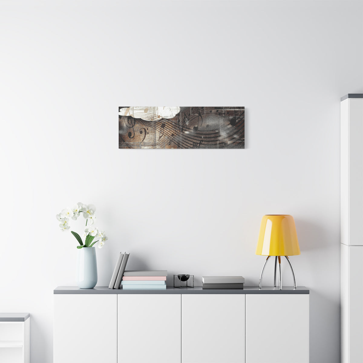 Abstract Musical Notes Matte Stretched Canvas Art (1.25")