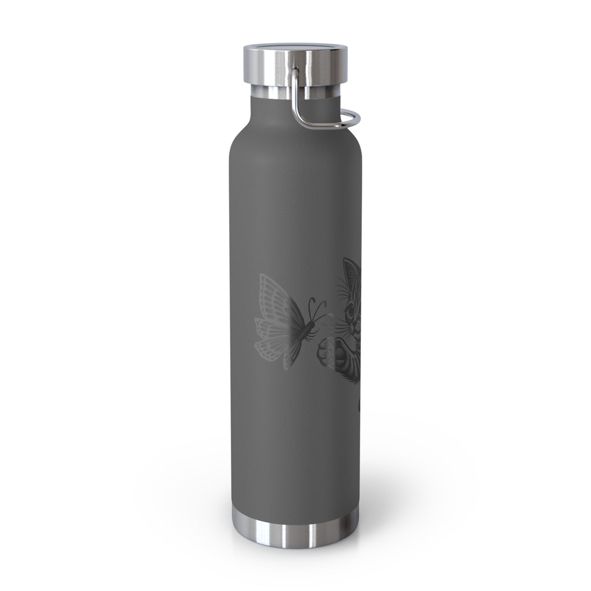 Cat and Butterfly Insulated Water Bottle - 22oz insulated bottle