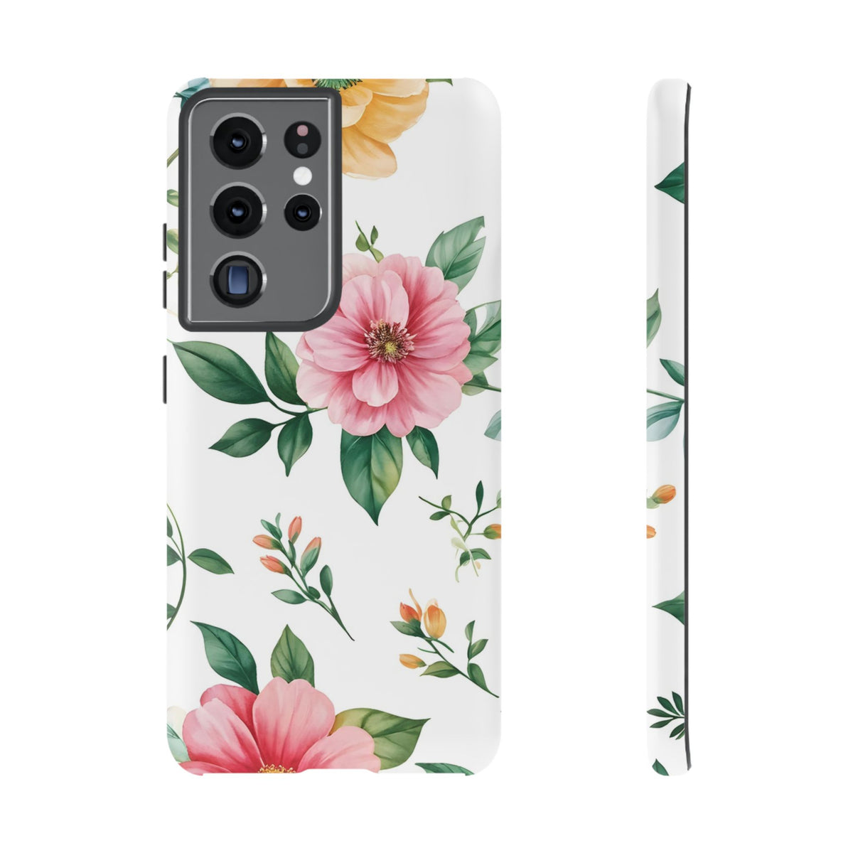 Floral Tough Phone Case — Pink Peony Protective Phone Cover