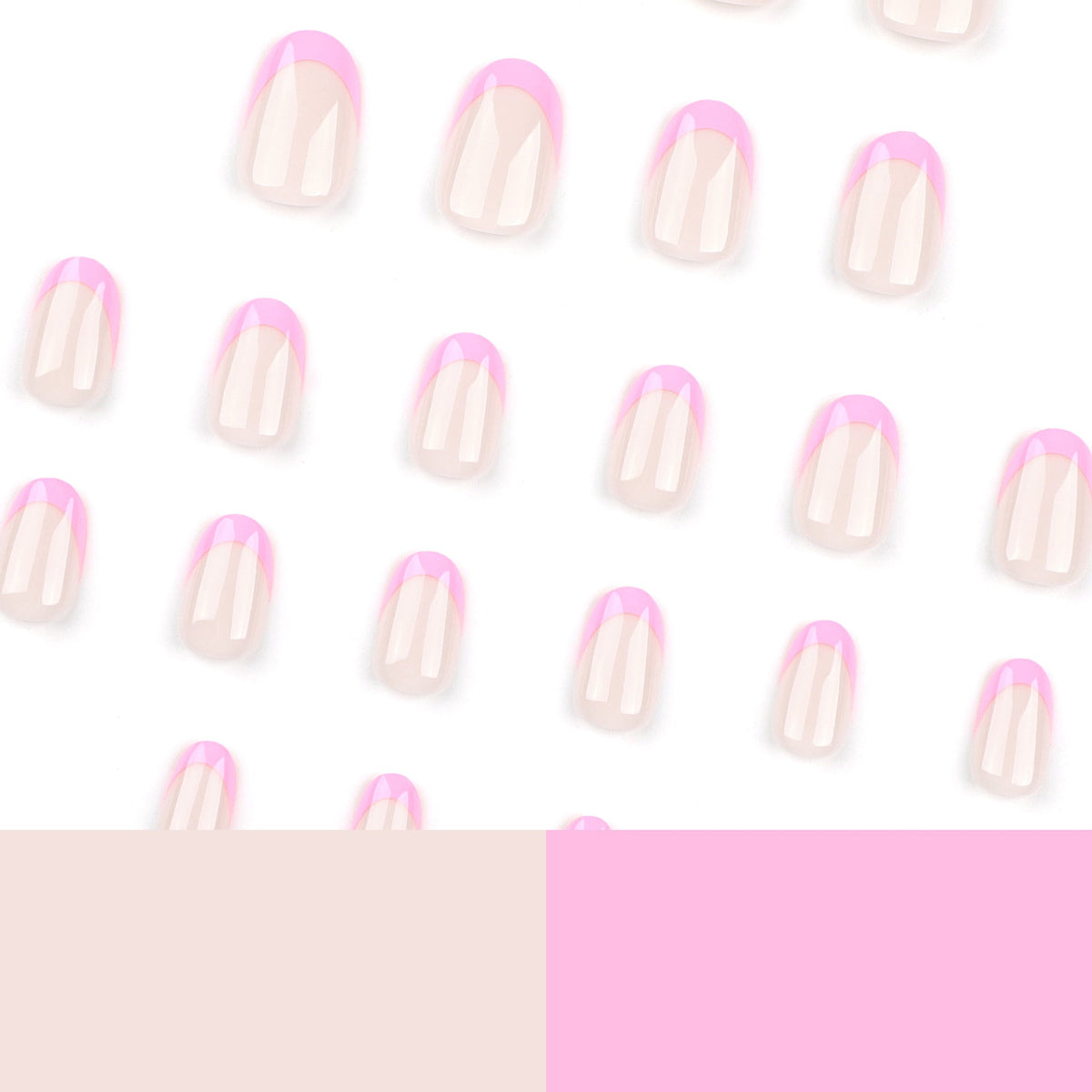 24 pieces simple short short round wearable French manicure rose red detachable wearable nail piece finished – Image 4