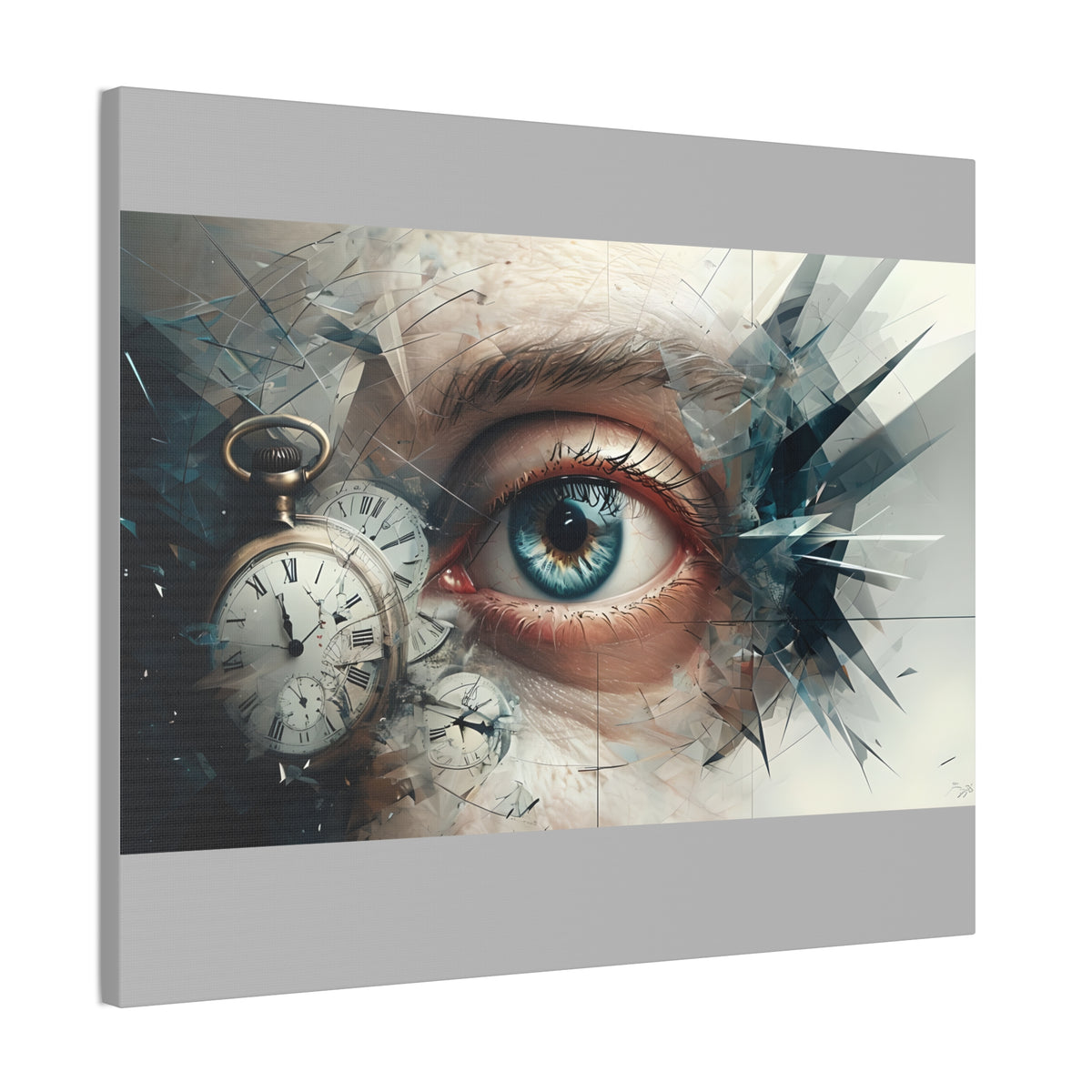 Surreal Canvas Wall Art, Eye with Vintage Clock