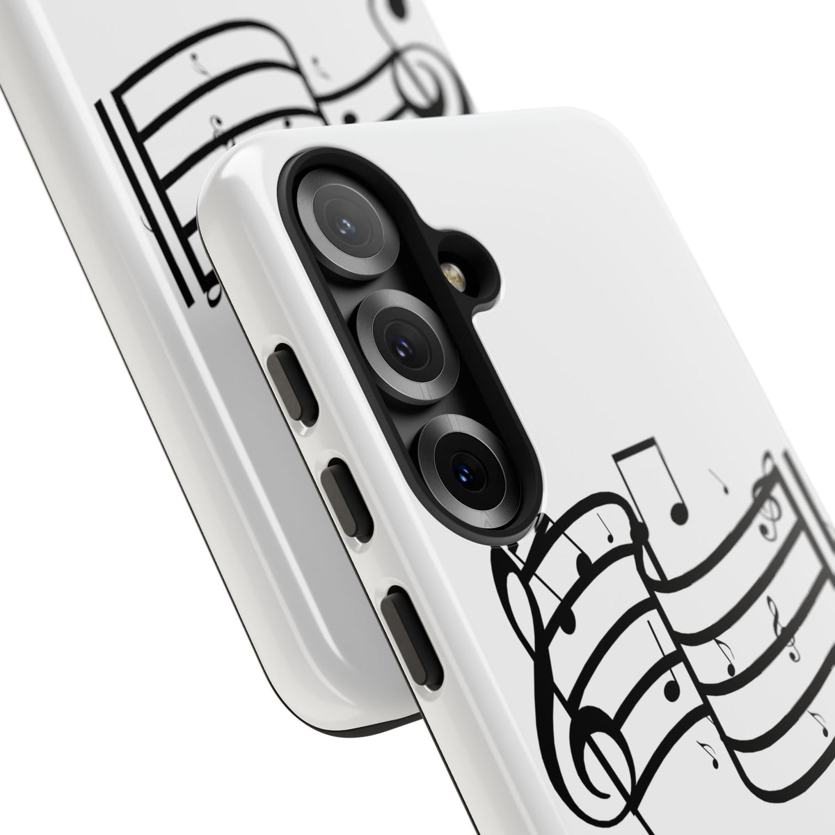 Musical Notes Phone Case — Black Treble Clef Music Staff Tough Case