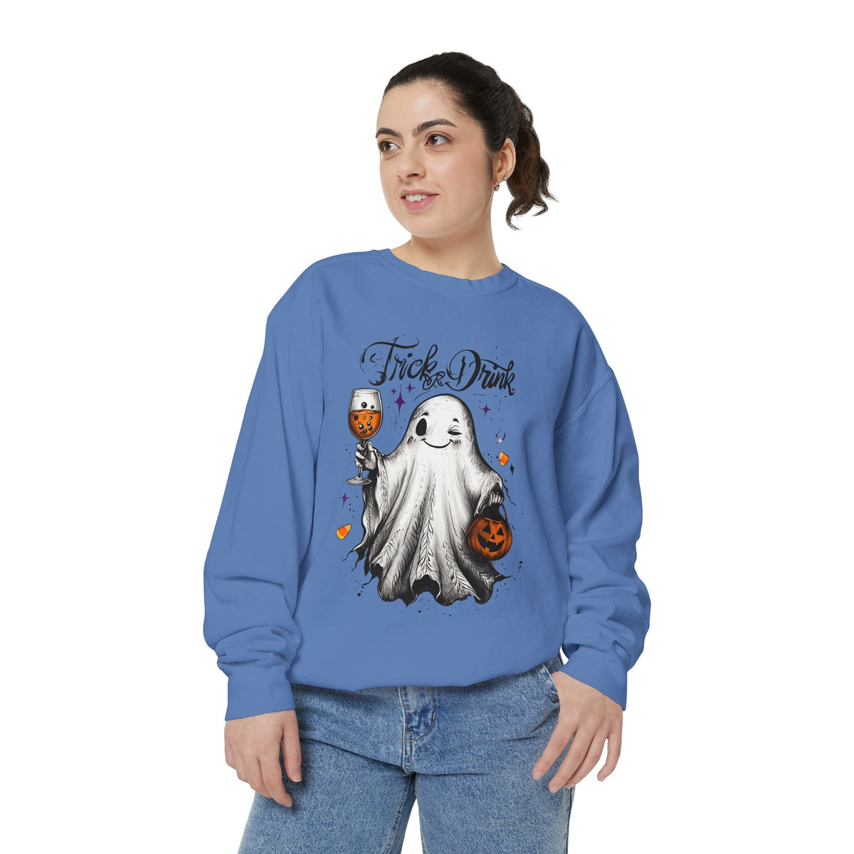 Spooky Ghost Sweatshirt | Trick or Treat Apparel, Halloween Gift, Cozy Unisex Top, Fall Fashion, Casual Wear