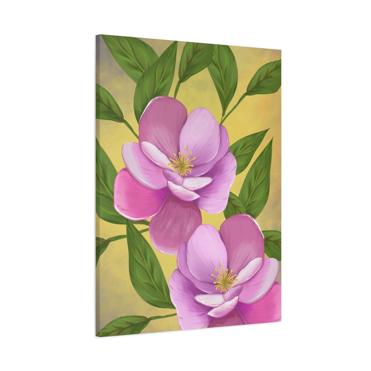 Matte Canvas, Stretched, 1.25" Tulips Pink and Purple Flowers